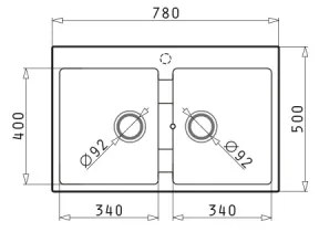Pyramis SPARTA 70053201 - Chiuvetă de bucătărie 78x50 cm granit/negru