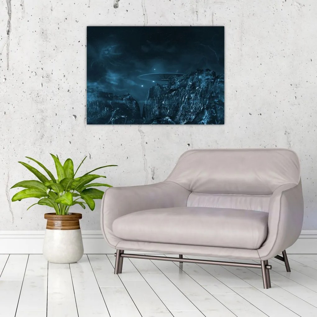 Tablou pe sticlă - Misiune extraterestră (70x50 cm)