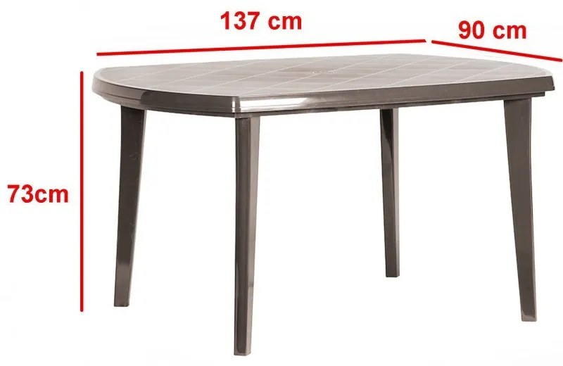 Set de mobilier de grădină Eltorini 4+1 în culoarea cappuccino