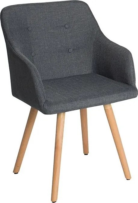 Set 2 scaune cu brate design nordic Scandinavia gri inchis A-36823 VC