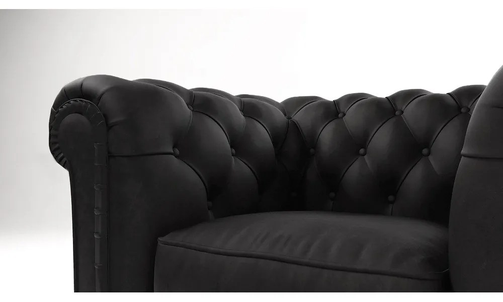 Fotoliu negru cu tapițerie din catifea Cambridge – Ropez