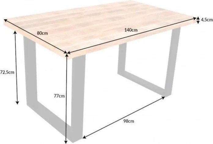 Masa design industrial Iron Craft 140cm Mango
