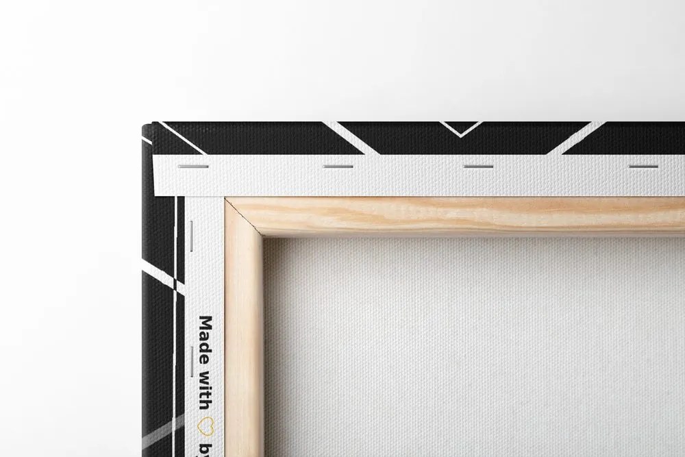 Tablou geometrie futuristă în design alb-negru