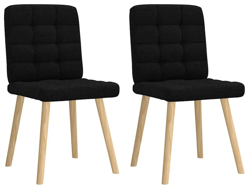 vidaXL Scaune de bucătărie, 2 buc. negru, textil