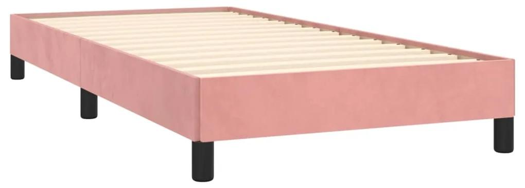 Cadru de pat, roz, 100x200 cm, catifea Roz, 25 cm, 100 x 200 cm