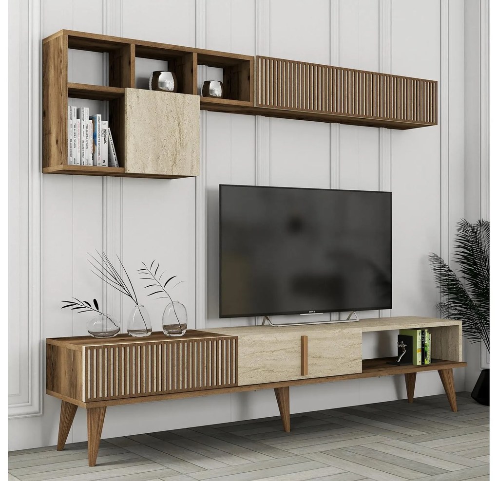 Mobilier living Milhouse set 01 (Nuc + Travertin) . 1102357