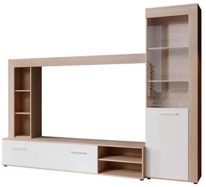 Zondo Mobilier living Loqi (Stejar sonoma + Alb). 1048372