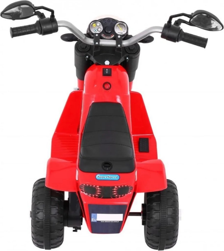 Motocicleta Electrica cu Acumulator Pentru Copii NOVOKIDS™ Mini Chopper, 2-5 ani, max 20 kg, Cu Sunete si Lumini, Trotineta Electrica, 3 Roti, MERS