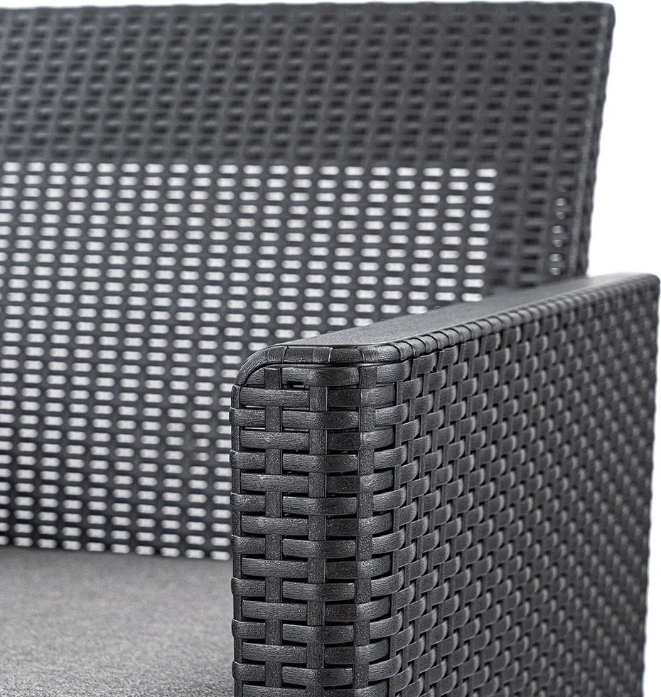 Canapea de colț Claire IX cu 9 locuri și masă cu perne, grafit