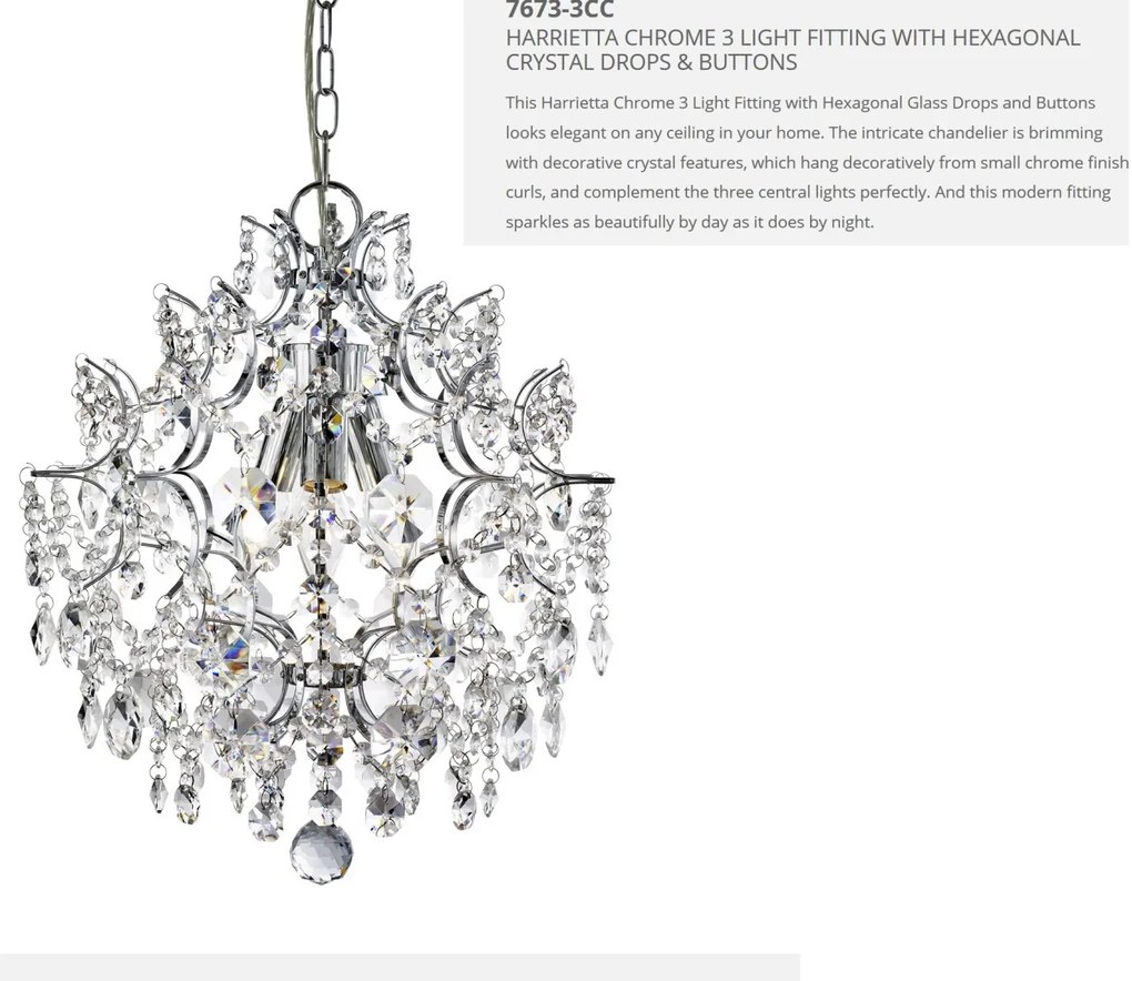 Candelabru cristal K9 design elegant 38cm Harrietta 7673-3CC SRT