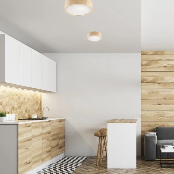 Plafonieră NATURAL 1xE27/60W/230V Ø 27,5 cm, din pin