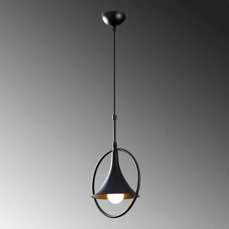 Lampa suspendata Sheen 521SHN1128, 136x28 cm, Metal, IP20, E27, Negru