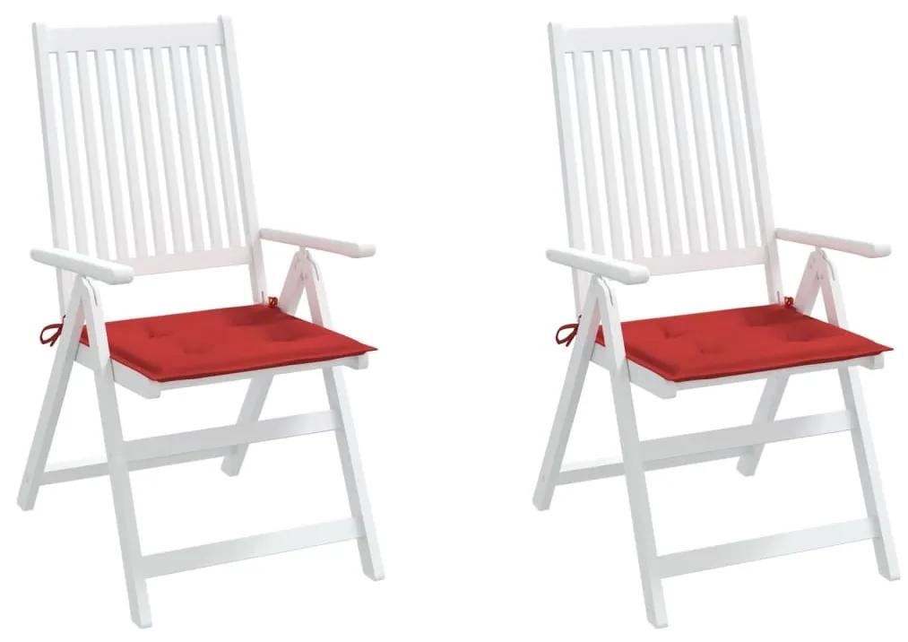 Perne scaun de gradina, 2 buc., rosu, 50 x 50 x 3 cm 2, Rosu, 50 x 50 x 3 cm
