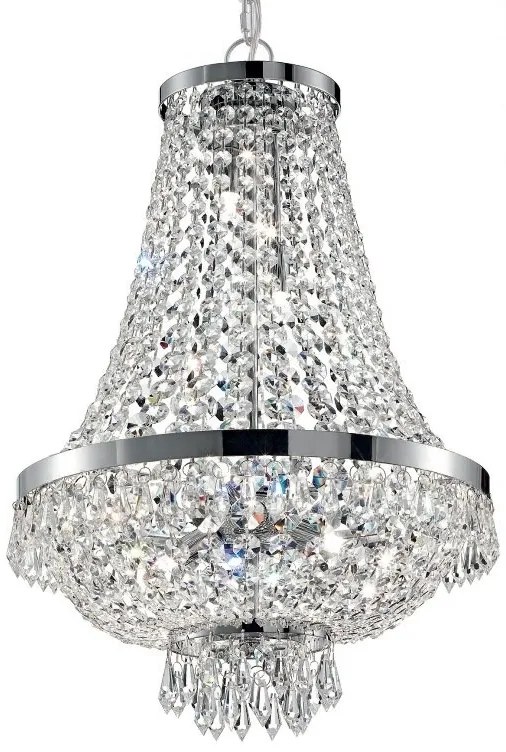 Lustra, Pendul cristal, inaltime reglabila, diam.45cm, Caesar SP9 cromo 041827
