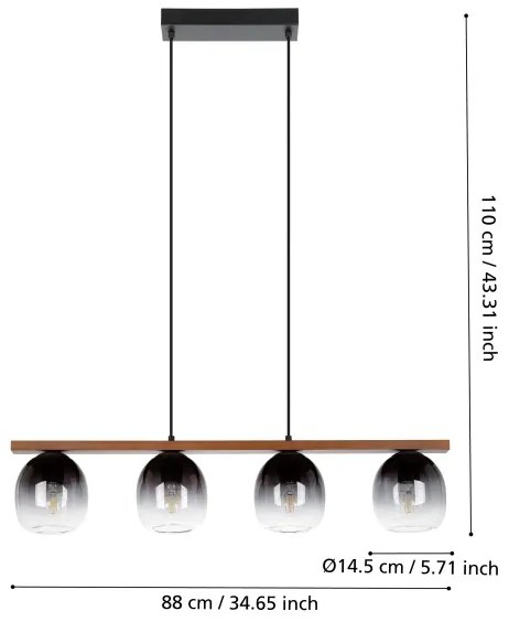 Lustră aplicată FILAGO 4xE27/40W/230V Eglo 900186