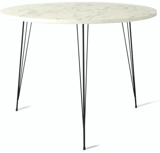 Masă de sufragerie SANDALF 75x90 cm albă/neagră