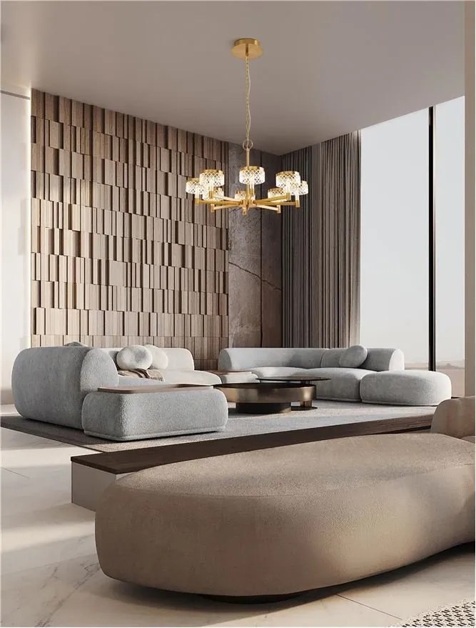 Candelabru LED design modern cu 8 brate Bion