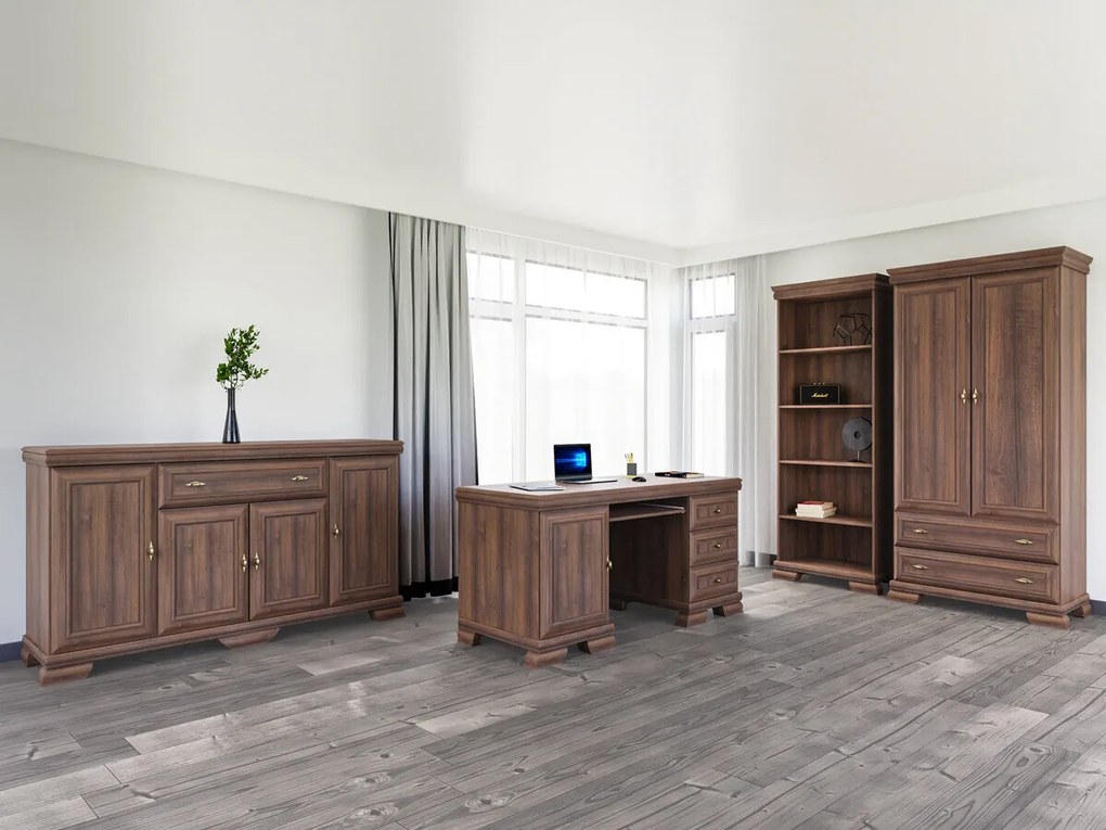 Set de mobilier Parma B120Samoa King Nuca, Cu masa de birou, Cu componente suplimentare, Părți separate, Cu dulap, PAL laminat