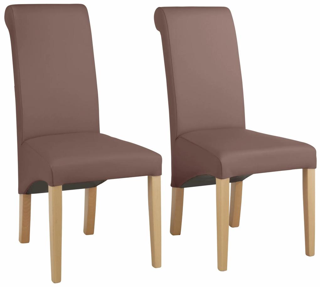 Set 6 scaune Rito Tiago cappuccino piele eco 47,5/68,5/101 cm