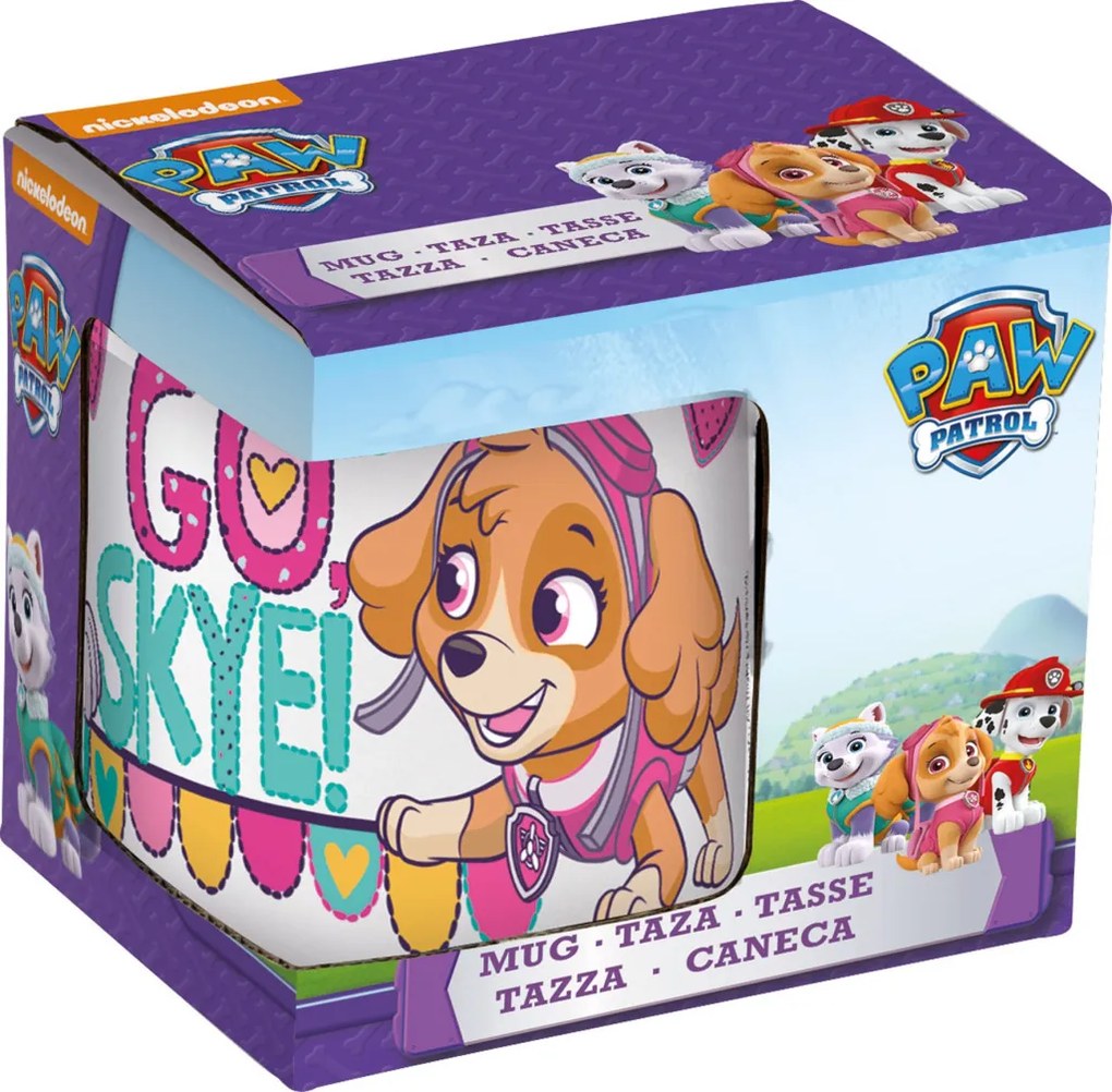 Patrula Cățelușilor Go Skye cană de porțelan 235 ml (8 oz) în cutie de cadou