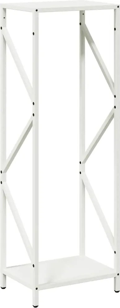 vidaXL Suport pentru lemne de foc alb 34x25x100cm Oțel laminat la rece