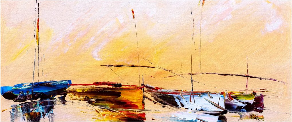 Tablou - Pictură barcă (120x50 cm)