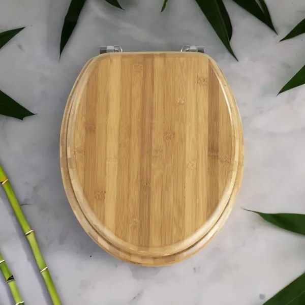 Capac WC BAMBOO 34x41 cm maro/argintiu - WENKO 144726100