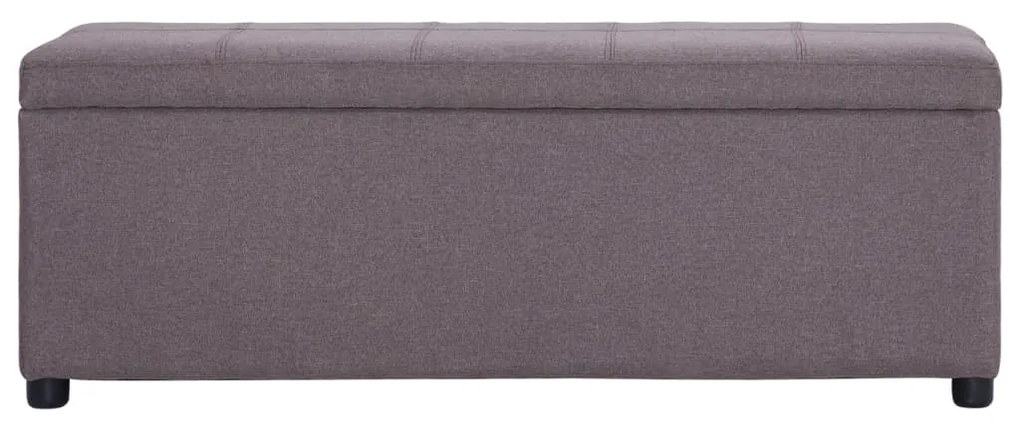 281326 vidaXL Bancă cu compartiment de depozitare gri taupe 116 cm, poliester