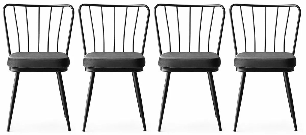 Set de scaune de sufragerie Yildiz Anthracite, 4buc., 4 buc