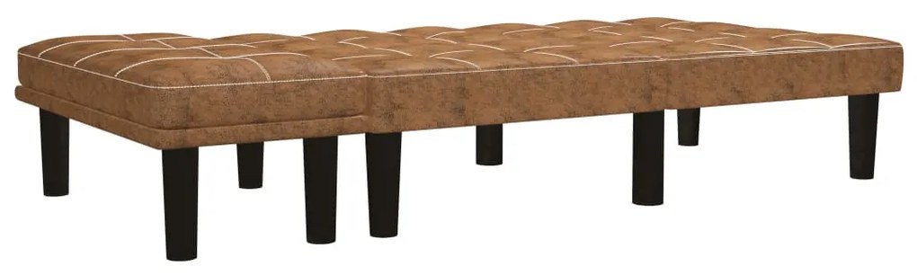 284761 vidaXL Canapea cu 2 locuri, maro, velur ecologic