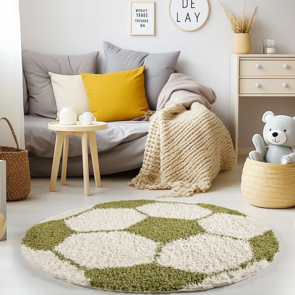 Covor pentru copii verde/crem ø 100 cm Fun – Ayyildiz Carpets