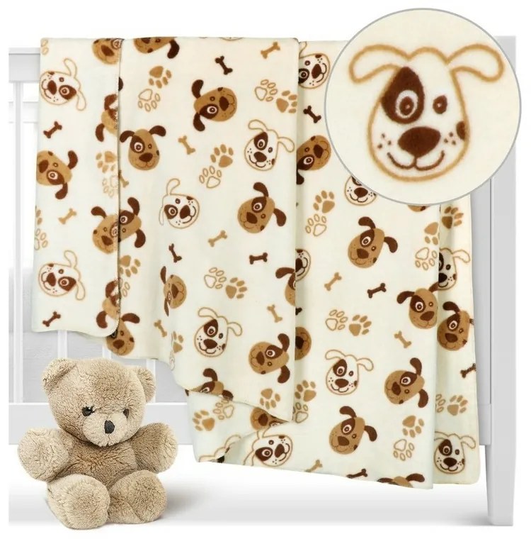 Bellatex Pătură pentru copii Ella Câine maro, 100x 150 cm