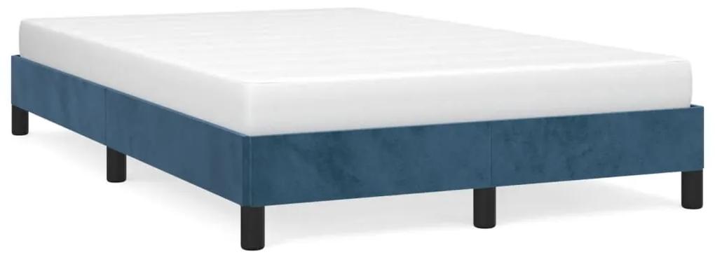 3269629 vidaXL Cadru de pat, albastru închis, 120x190 cm, catifea