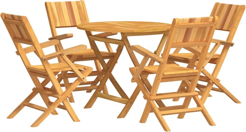 vidaXL Set masă pentru grădină, lemn masiv de tec, 5 piese