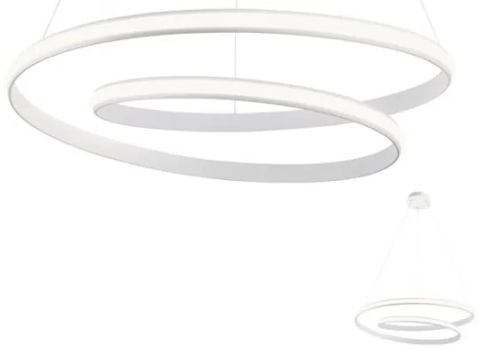 Redo 01-1890 - Lustră LED TORSION, reglabilă (dimmabilă), suspendată pe cablu, LED/35W/230V, Ø 75 cm, albă