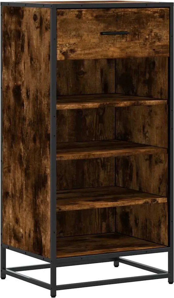 vidaXL Suport pantofi Stejar afumat 48x38x97,5 cm Lemn prelucrat