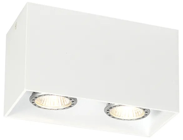 Spot de design integrat alb 2 lumini GU10 50mm - Qubo