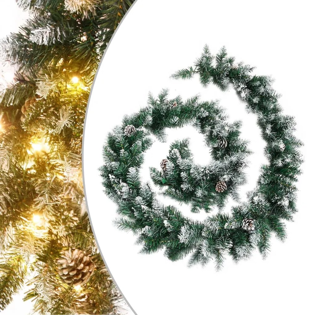 Ghirlanda de Craciun cu lumini LED, verde, 5,2 m, PVC