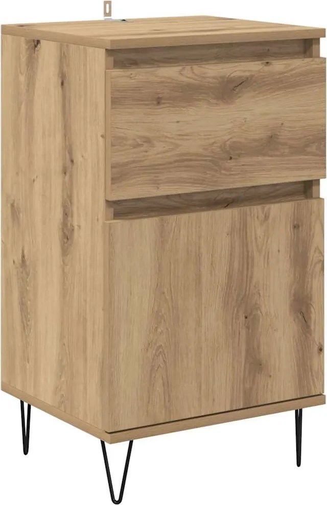 vidaXL Bufet cu sertar stejar artizanal 35 x 40 x 70 cm Lemn compozit