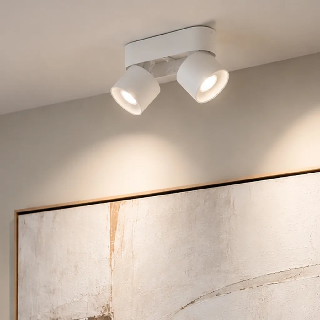 Spot aplicat modern alb GU10 50mm 2 lumini orientabil - Echo