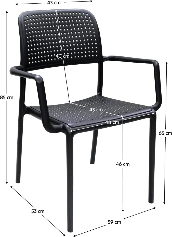 Scaun stivuibil, negru, DENTON NEW