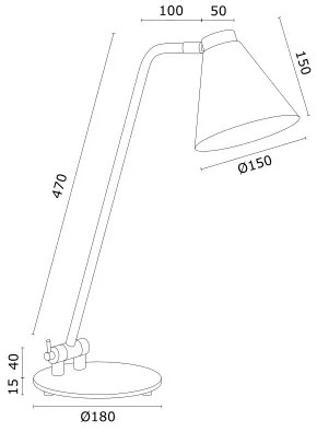 Veioza, lampa de masa design modern AVALONE alb