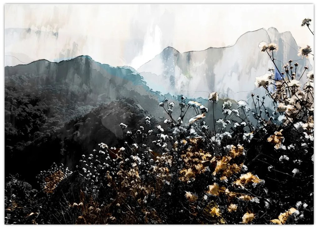 Tablou - Ilustrație de flori sălbatice (70x50 cm)