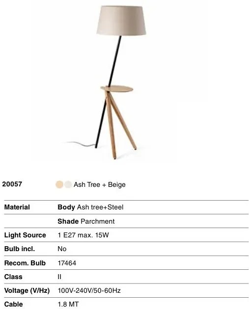 Lampadar, Lampa de podea design scandinav TREEWOOD