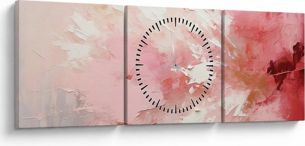 Tablou - Abstract roz (cu ceas) (90x30 cm)