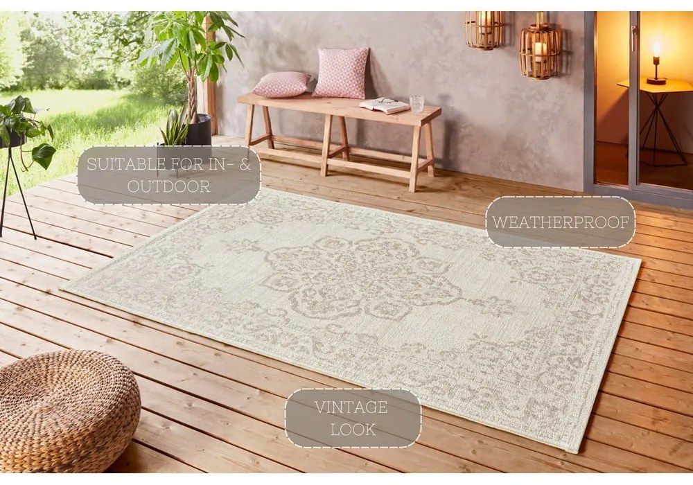 Covor de exterior NORTHRUGS Tilos, 80 x 150 cm, bej