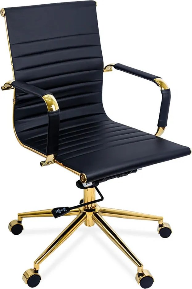 Scaun de birou cu cadru auriu OFF 802A negru