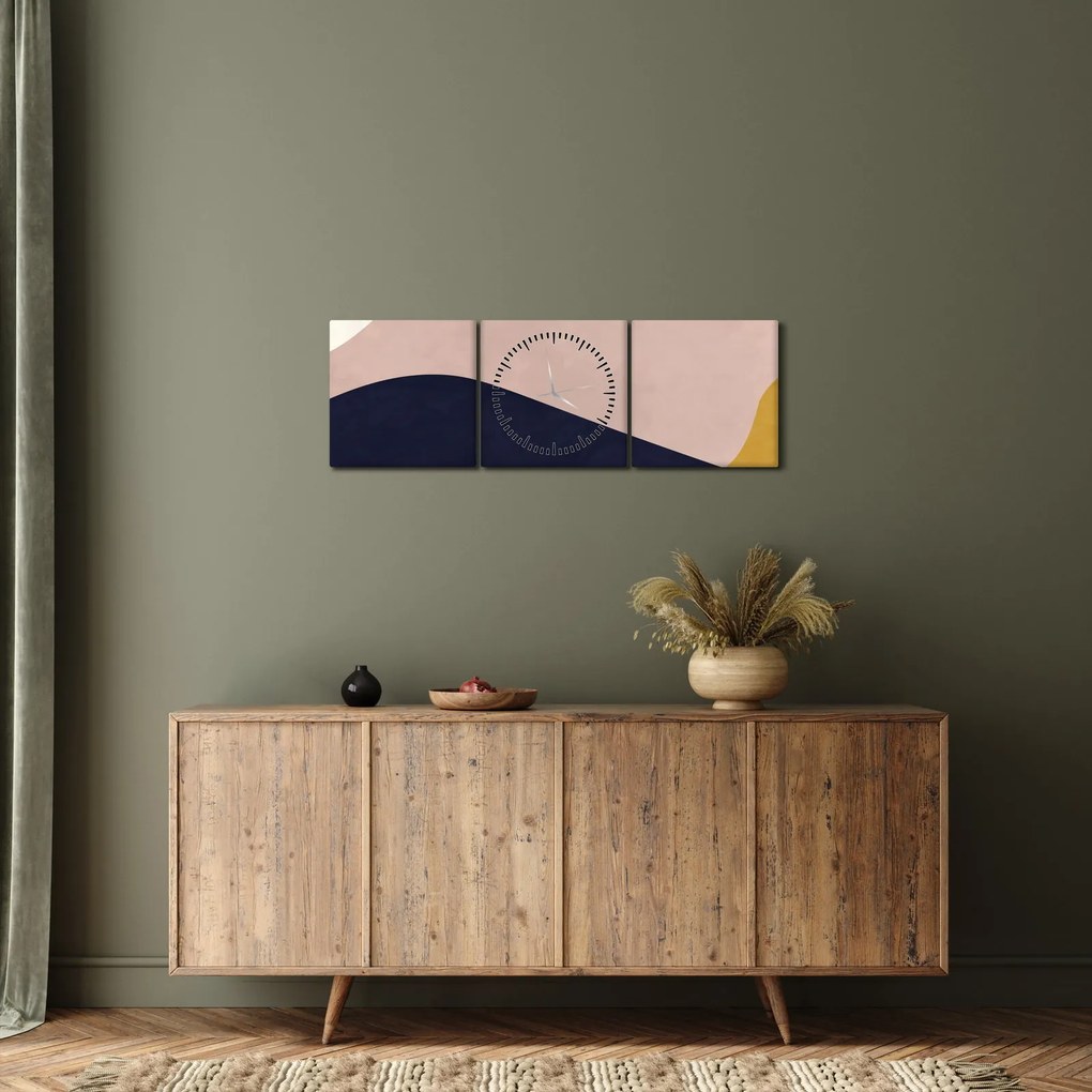 Tablou - Acuarelă munți N⁰2 (cu ceas) (90x30 cm)