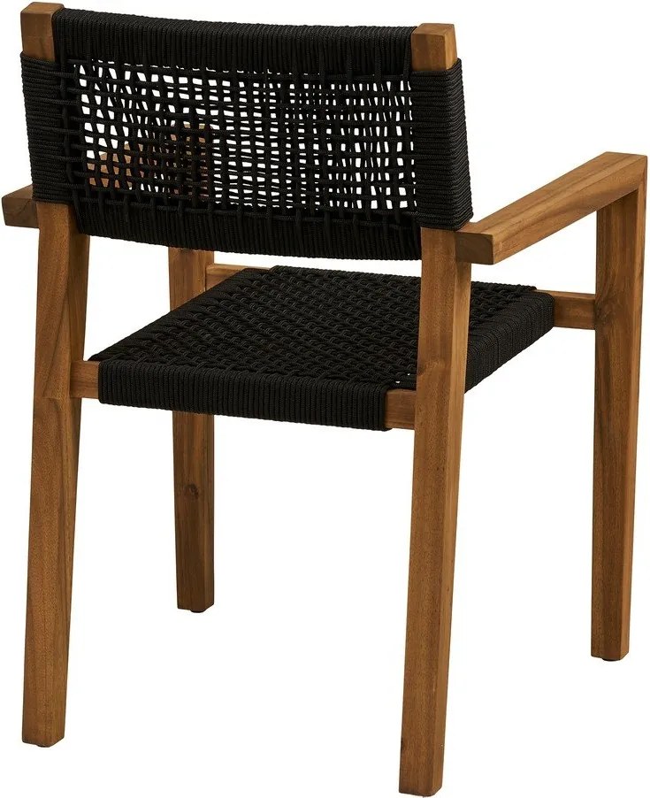 Scaun de grădină negru din lemn masiv Anzio – House Nordic