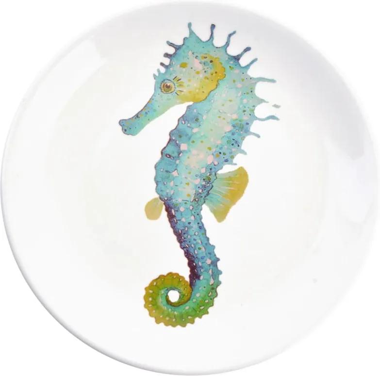 Farfurie decorativă din ceramică Clayre & Eef Seahorse, ⌀ 20 cm